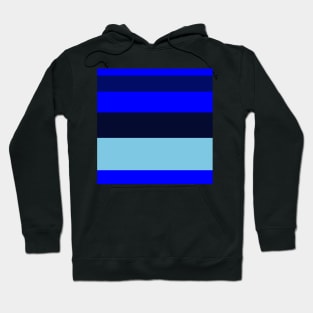 A remarkable package of Sky Blue, Blue, Dark Imperial Blue and Dark Navy stripes. Hoodie